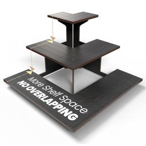 DS THE DISPLAY STORE Corner Black Wooden Tiered Display Stand for Vendor Events, Display Shelves for Craft Shows, Farmers Market, Tradeshows, Earring Display, Card and Sticker Stand, Candle display