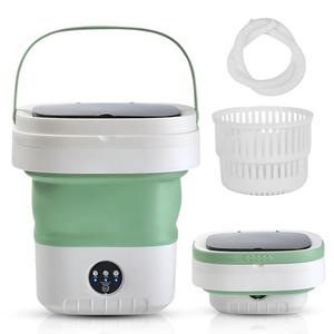 Portable Washing Machine,12L Mini Washer with Foldable Design, Has 3 smart Modes for Travel,Apartment,Baby Clothes,Socks camping, RV (Green)