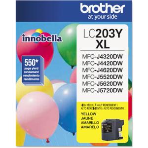 Brother Printer LC203Y High Yield Ink Cartridge, Yellow, 550 Pages, 1 Count (Pack of 1)