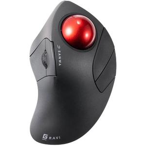 SANWA Bluetooth 5.1 + 2.4 G Wireless Ergonomic Trackball Mouse, Finger Control Roller Ball Mouse, 3 Device Switch, Silent Programmable Buttons, 1000/1600/2400 DPl, Compatible with PC, Windows, MacOS
