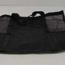 Mesh Beach Bag, Large Beach Tote with Zipper Pocket for Family Pool Bag for Toys & Vacation Essentials (Large - Black)