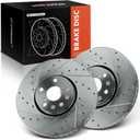 A-Premium 11.80 inch (299.6mm) Front Drilled and Slotted Disc Brake Rotors Compatible with Select Dodge & Mercedes-Benz & Freightliner Models - Sprinter 2500/Sprinter 3500, 2007-2021, 1-PC 