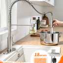 Kitchen Faucets, Brushed Nickel Kitchen Sink Faucet with Pull Down Sprayer Single Handle with Deck Plate Stainless Steel, Suitable for Farmhouse Camper Laundry Rv Bar - OWOFAN 9009SN