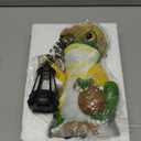 Solar Garden Outdoor Frog Statue 10 inches Tall - with Handheld Lanterns - Detachable - Patio, Balcony, Shelf, Tabletop, Lawn Decoration - Unique Housewarming, Birthday, Thanksgiving, Mom Gifts