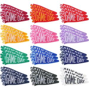 36 Pcs Game Day Patches Bulk America Football Triangle Flag Iron-On Patches Badge Embroidered Sew on Appliques for Hats Backpacks Clothes DIY Crafts