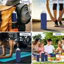 2 x Popdigito Collapsible Water Bottles 20.6oz Silicone Foldable Leakproof BPA Free Reusable Lightweight Portable Sport Water Bottles For Travel Camping Hiking Outdoor Indoor Detachable for Dishwasher (Dark Blue)