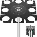 Phenyx Pro MA-H1 8-Slot Multi-Microphone Holder, Wired & Wireless Handheld Microphone Organizer and Display, Mics Storage Hanger, Compatible with 3/8" to 5/8" Threaded Mic Stands, PC Material (Black)