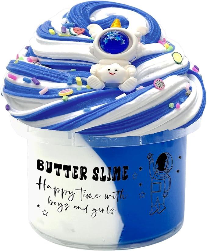 Blue Butter Slime, Super Soft and NonSticky Slime, DIY Slime Kit for Girls Boys, Kids Party Favors Slime Putty Toy