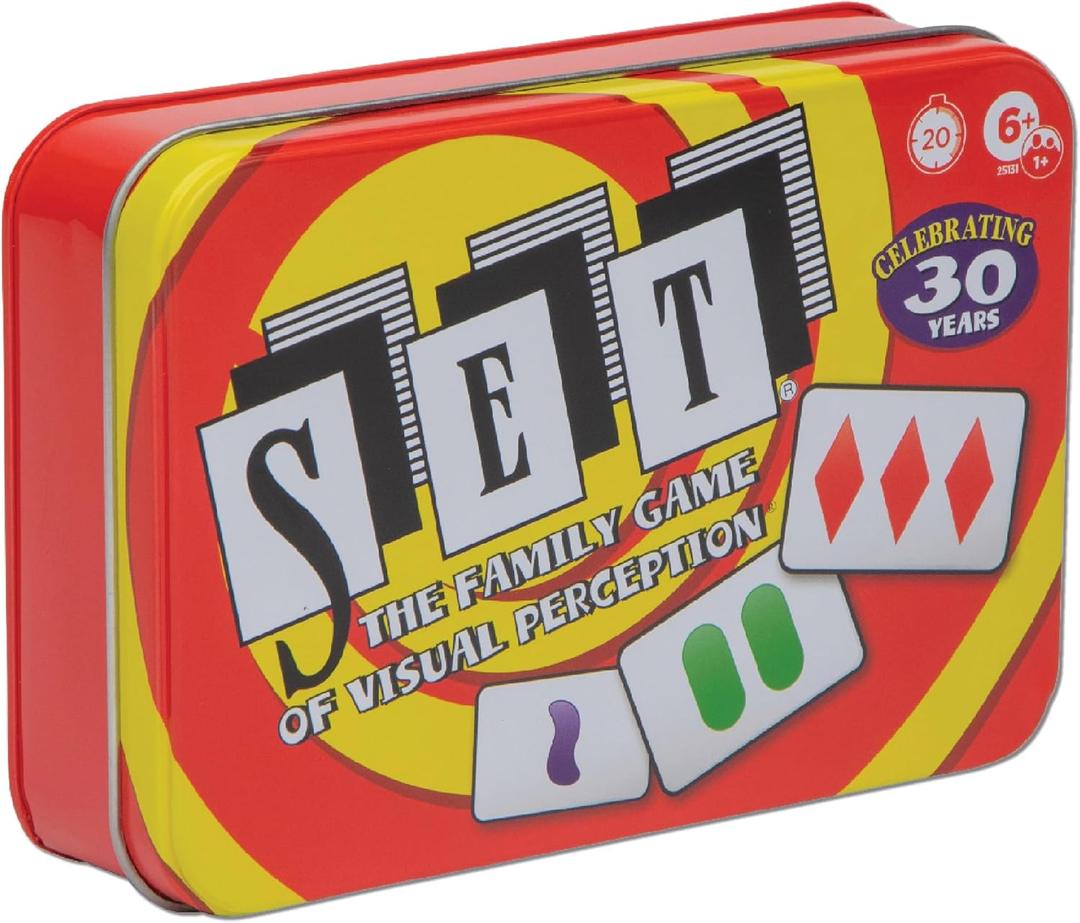 SET Card Games for Kids, Collectors Tin, Matching Game, Learning Games, 6+, 1.5 inches x 6.25 inches x 4.25 inches