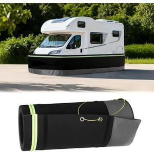 JeCgRrY RV Skirt for Travel Trailer, Panels Wind and Snow Proof, Camper skirting, All-Weather Protection Barrier with Easy Installation Kit Night Reflective Strip(2.6ft High,20m/65ft)