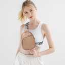 Crossbody bags for women,travel sling bag, fanny packs purses for women bag with pu leather. (Khaki)