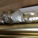 Double Curtain Rods with Aluminum End Cap and Full Surround Brackets,1"Front and 5/8" Back Rod,Adjustable between 72 to 144 Inches (6-12 Feet), Brass Double Window Drapery Rod