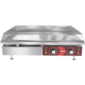 EGGKITPO Commercial Electric Griddle 29 Inch Large Countertop Griddle Non-Stick Flat Top Grill Stainless Steel Teppanyaki Griddle with Adjustable Temperature 90-575 for Restaurant Use 240V 3500W