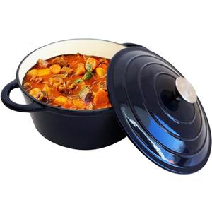 Vivicreate 5.3QT Cast Iron Dutch Oven with Lid, Enamel Coated, Round Casserole Pot for Oven & Stovetop, Durable Cookware for Baking, Roasting, Braising  Horno Holands de Hierro Fundido con Esmalte, 5.3QT