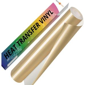 HTVRONT Champagne HTV Vinyl Roll - 12" x 10ft Champagne Gold Iron on Vinyl for Cricut & Silhouette Cameo, Heat Transfer Vinyl Rolls for t Shirts - Easy to Cut & Weed for Heat Vinyl Design