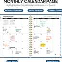 2026 Planner, Weekly and Monthly Calender Planner, Jan 2026 to Dec 2026, Hardcover 2026 Calendar Book with Tabs & Inner Pocket, Office Home School Supplies for Women & Men - A4 (8.5" x 11"), Navy Blue