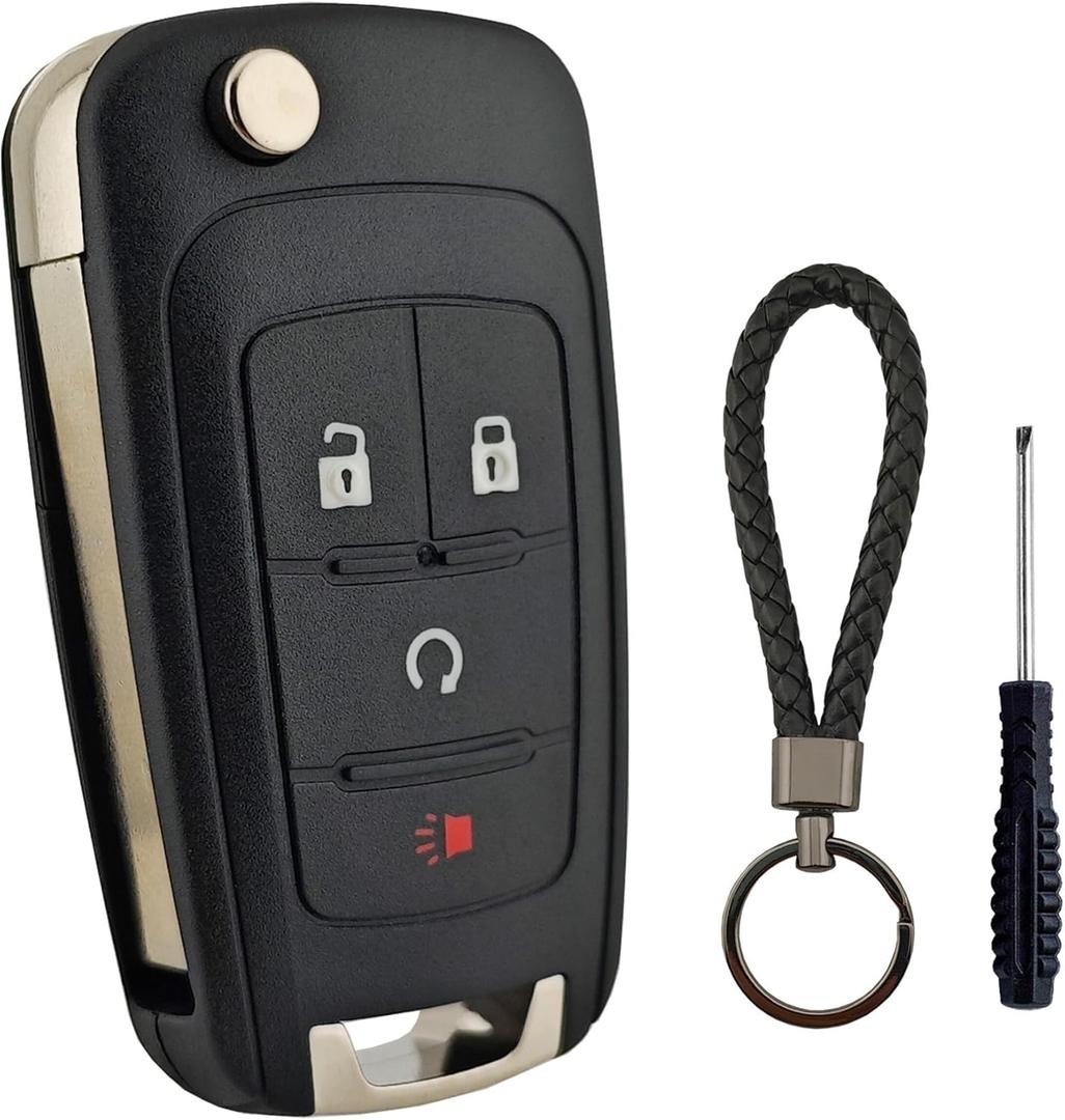 Key Fob Cover Case Replacement Fits for GMC Chevrolet Chevy Equinox Sonic Trax Terrain Keyless Entry Remote Control Car Key Fob Shell