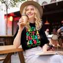 You've Got A Friend in Me Shirt Women Funny Letter Print Friends Tops Cute Vacation Holiday Short Sleeve Graphic Tees (Black, L)