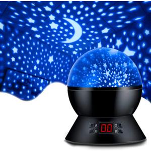 MOKOQI Star Projector Night Lights for Kids with Timer, Toys for 2-5-14 Year Old Boys Room Lights for Kids Glow in The Dark Stars Moon for Child Sleep Peacefully, Birthday Gifts for Boys-Black (Black)