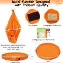 Toy Storage for Lego Play Mat Bag - Duplo Toy Organizer Storage Bag by Drawstring for Kids Tidy Toy with Lips can as Gift (Orange 47 inch)