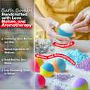 64 Pack Natural Bath Bombs Bulk Set 8 Scents, Organic Ingredients, Long-Lasting Bubbles, Relaxing Gifts for Women & Men, Self-Care, Birthday, Christmas & Stocking Stuffers