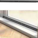 Sliding Door Security Bar, 17.1-51" Adjustable Lock Bar with Rubber Tips, 1.25" Thickened Metal for Sliding Window & Door, Black, Fortify Your Home Entry Points