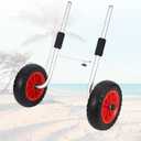 Garvee 220 lbs Kayak Cart, Heavy Duty Adjustable Kayak Trolley with 10" Solid PU No-Flat Wheels, Foam Pads & Detachable Design for Kayaks with Scupper Holes, Canoe Cart for Beach, 16.54''x3.5''x22.44''