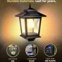 PASAMIC 2 Pack Solar Wall Lanterns with Replaceable Bulb, Outdoor Hanging Lights with 4 Solar Panels, Dusk to Dawn LED Outdoor Wall Sconce, Anti-Rust Waterproof Lanterns with Hooks,3000K Warm White