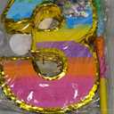 Rainbow Number 3 Pinata for 3rd Birthday Party Decorations, Birthday Pinata with Stick Blindfold and Confetti, Kids Anniversary Celebration, Fiesta (Small, 16.5 x 11.5 x 3 In)