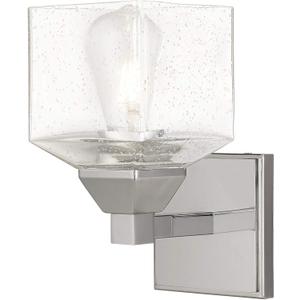 Livex Lighting 10381-05 Aragon - One Light Wall Sconce, Polished Chrome Finish with Clear Seeded Glass