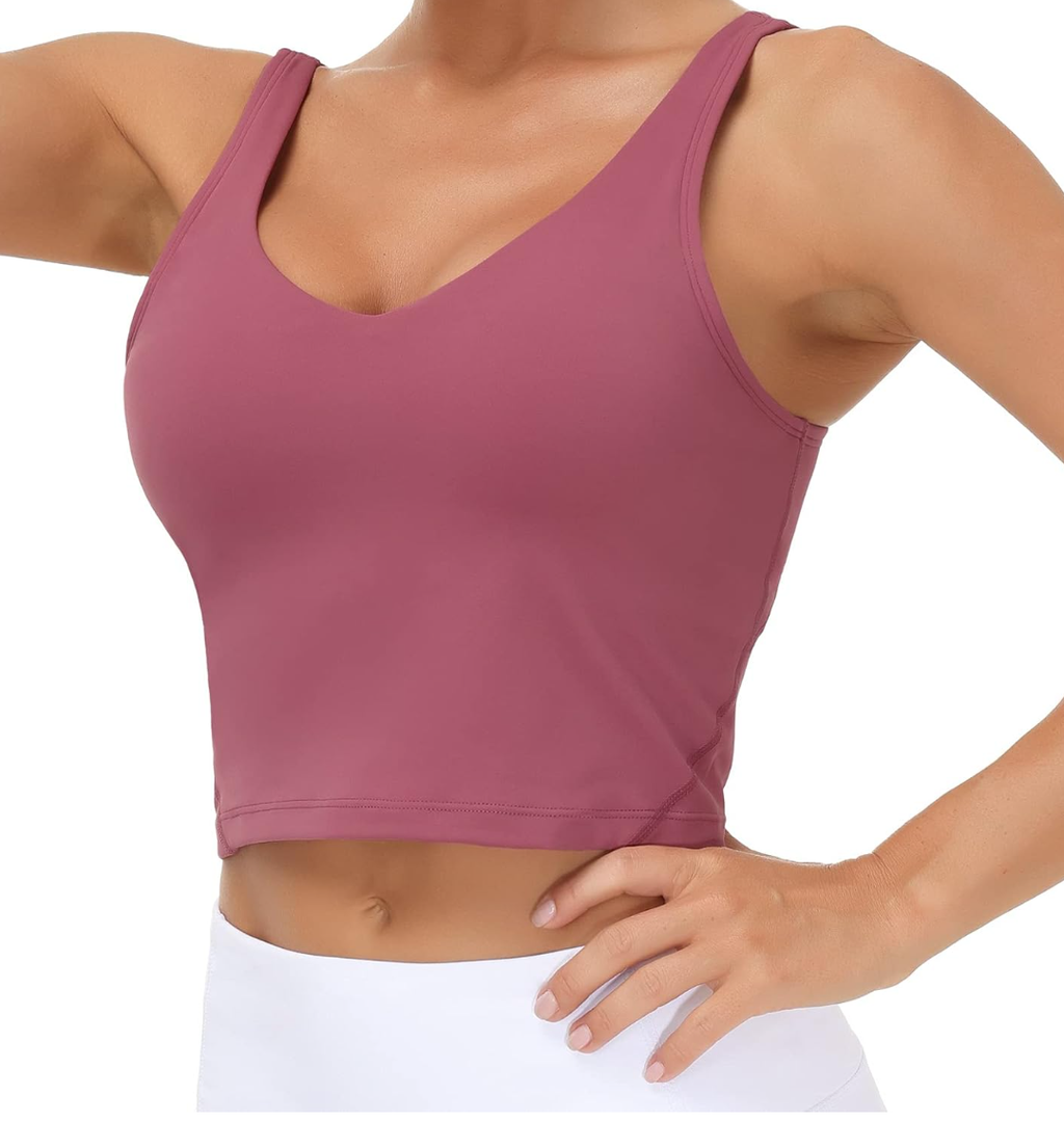 THE GYM PEOPLE Womens' Sports Bra Longline Wirefree Padded with Medium Support, Small