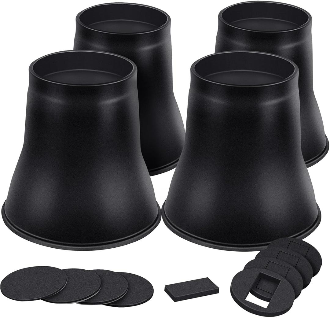 ANNKUT Bed Risers 6 Inch Heavy Duty, Round Furniture Risers for Bed Desk Table Sofa CouchBed Lifts Risers, Support up to 6000 Lbs(4 Pack Black)