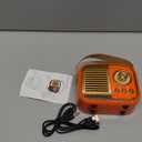 Retro Bluetooth Speaker, Vintage Wireless Speaker,Portable Mini Radio Old Fashion Style for Room Decor Kitchen Desk Bedroom Office,Supports TWS Pairing for iPhone,Android Devices (Orange)