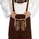 Oktoberfest Costume Adult Lederhosen Men Set Halloween Costumes German Outfits With Socks Bavarian Hat Dress up Party XL