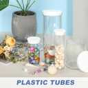 MECCANIXITY Transparent Plastic Storage Tubes, 2 1/2" x 6"(63x150mm) Polycarbonate Clear Rigid Round Storage Tubing with Black Lid, 2 Set
