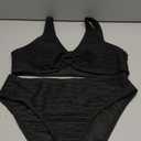 SOLY HUX Girl's V Neck Ring Linked Bikini Sets Bathing Suits Two Piece Swimsuit (14 Years, Solid Black)