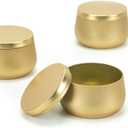 8oz Candle tins with lids,Gold Candle Jars,Bulk Candle tins for Making Candles,Candle Making Jars(24PACK,GOLD)