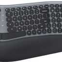 Ergonomic Wireless Keyboard and Mouse Combo - 2.4GHz USB Receiver, Split Keyboard Full Size Layout with Wrist Rest, 3-Level Optical Mouse - Compatible with Windows - Space Gray