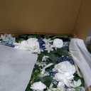 Ling's moment 6Pack 2ft Artificial Flowers Garland Dusty Blue & White Lantern Flower Centerpieces Wedding Aisle Decor Chair Arch Floral for Mantel Signs Table Cake Decorationnot Including Lanterns