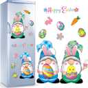 Sratte 9 Pcs Easter Gnome Refrigerator Magnets, Holiday Gnome Fridge Magnet Set for Kitchen, Metal Door, Garage, Cute Bunny Decor