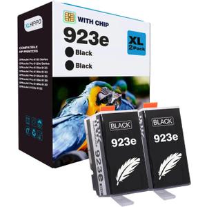 923e 923XL Black Replacement for HP 923 Black Ink Cartridgs for HP Printers OfficeJet Pro 8130e 8135e 8025e 8138e 8139e 8130 Series Office Jet 8122e 8120 Series Printer (2 Pack 923 XL K)