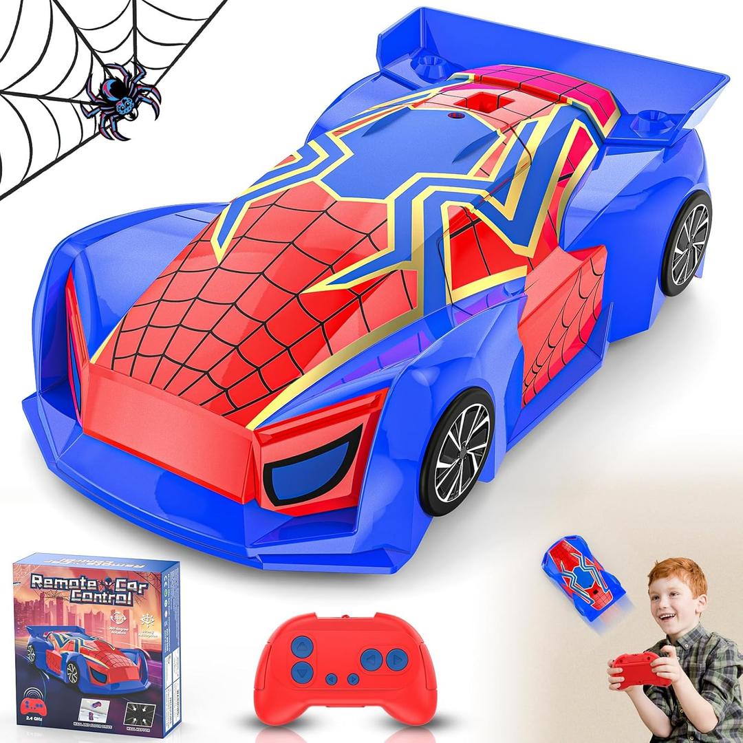 Wall Climbing Remote Control Car Mini, Spider 360 Rotating RC Stunt Car, Rechargeable RC Cars Toys for 3 4 5 6 7 8 9 10 11 12 Year Old Boys Girls Kids