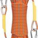 X XBEN Outdoor Climbing Rope 10M(32ft) 20M(64ft) 30M(96ft) 50M(160ft) 70M(230ft) 152M(500FT) 352M(1000FT) Static Rock Climbing Rope for Escape Rope Ice Climbing Equipment Fire Rescue Parachute (Orange)