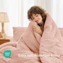 MUXHOMO 7 Pieces King Comforter Set, Soft Bed in a Bag King Size, All Season Bedding Set with Comforter, Flat Sheet, Fitted Sheet, Pillowcases & Shams, Rose Gold