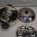 Stainless Steel 5 pcs Multi Kadai (Induction Friendly) Idli Cooker with Stainless Steel lid, 3 idli Plates (12 Idlis), 1 patra Plate, Silver