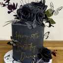 JeVenis Black Rose Cake Topper - Death & Gothic Birthday Decoration