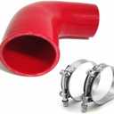 Universal High Performance 4-Ply 90 Degree Elbow Reducer Coupler Silicone Hose ID 2" to 2.5" (51mm to 64mm), Red