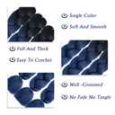 Ombre Dark Blue Braiding Hair Extensions 24 Inch 3 Packs Synthetic Jumbo Braiding Hair High Temperature Twist Crochet Braids Hair for Women (B20)