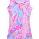 Nymphperi Girls Gymnastics Leotards 2t 3t Toddler Shiny Blue Pink Strips Tank Biketards Sleeveless Breathable Dance Unitards