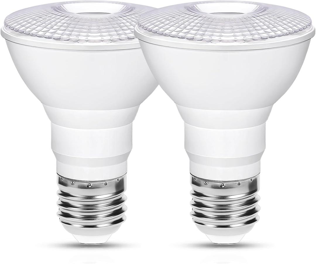 Flaspar PAR20 LED Flood Light Bulb 5000K Daylight White Dimmable Outdoor, 75W Equivalent 8W PAR20 Bulbs, E26 Medium Base, 60 Beam Reflector Flood Lights for Porch Lights, Patio, Garden, 2 Pack